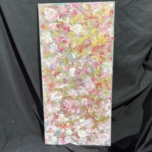 Vibrant Gold and Pink Abstract Canvas Art